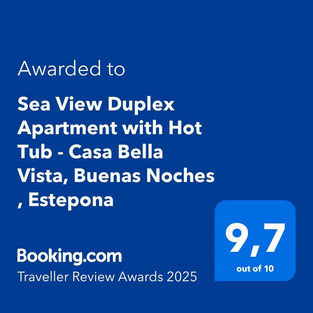 Sea View Penthouse Apartment With Hot Tub - Casa Bella Vista, Buenas Noches , Estepona Spain